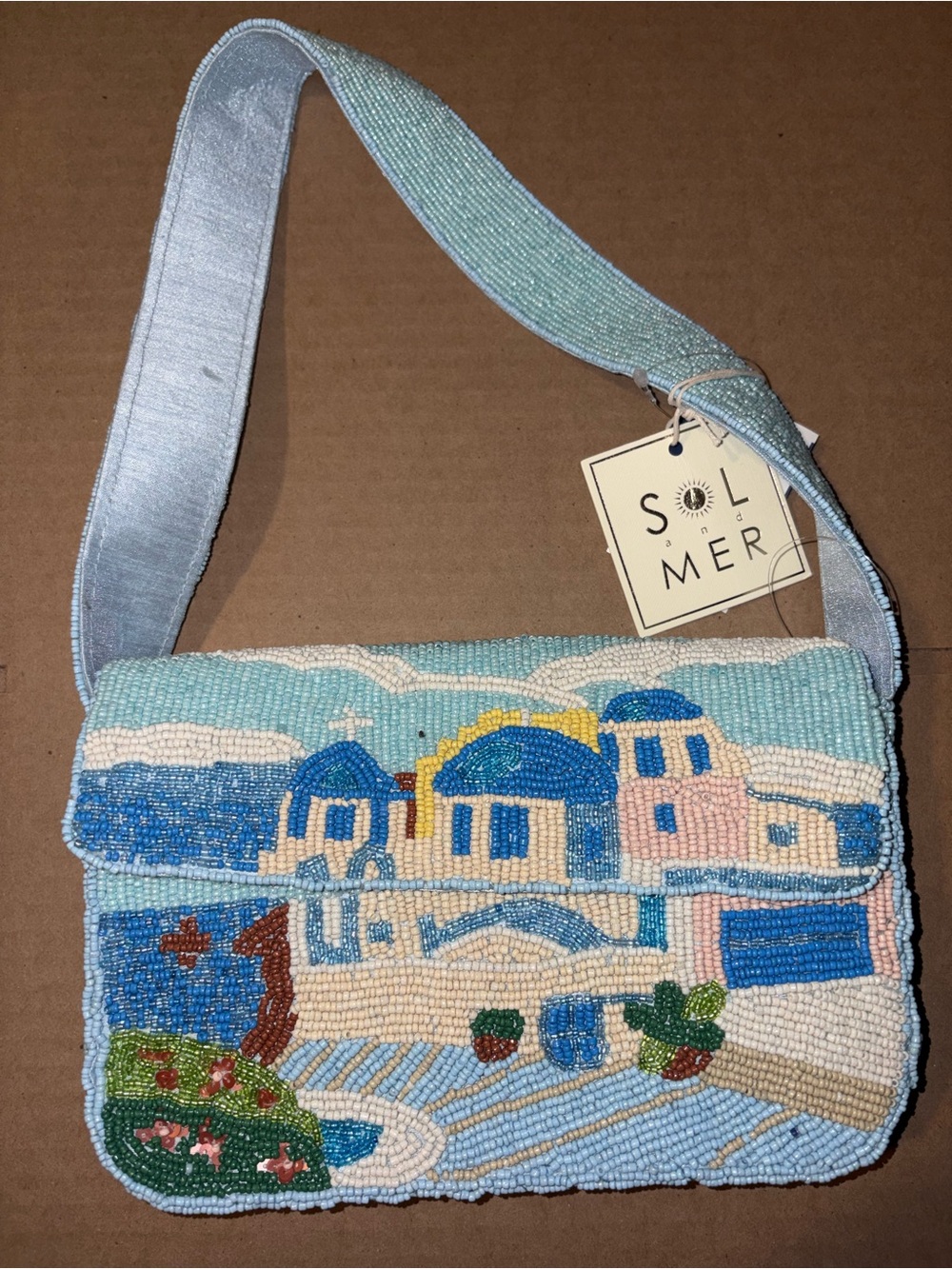 NEW Sol and Mer Santorini Greece Beaded Bag